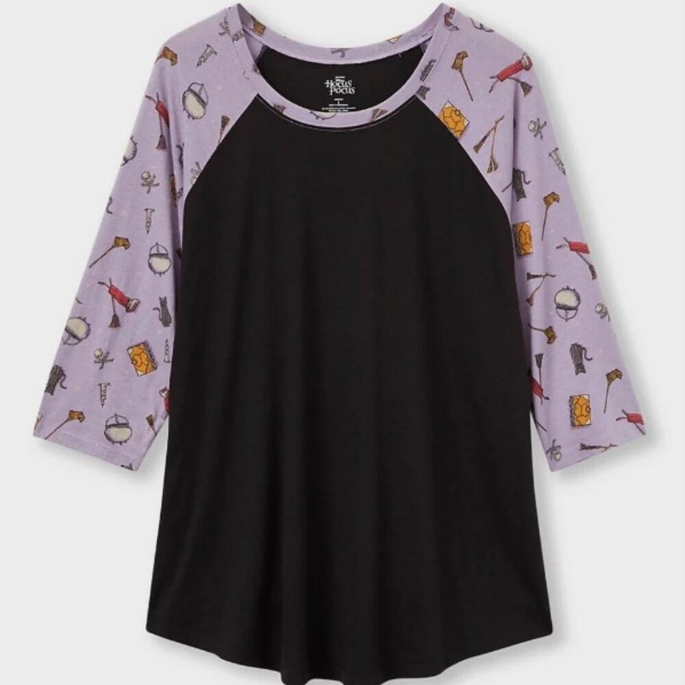 Disney Hocus Pocus Icons Raglan Tri-blend Jersey Womens Plus Size 0 NWT